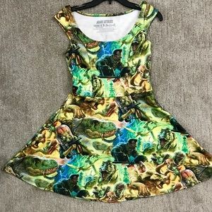 MARS ATTACKS! Dinosaur print dress